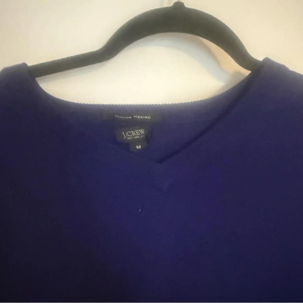 Men’s J.Crew Blue Italian Merino Wool V Neck Sweater